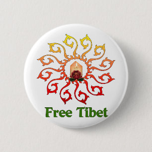 Free Tibet Candle Pinback Button