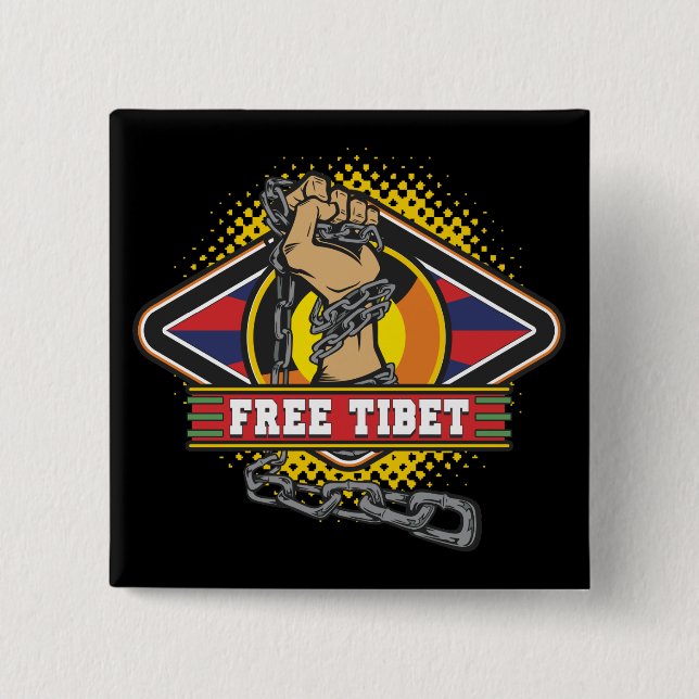 Free Tibet Chains Pinback Button (Front)