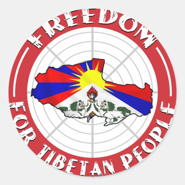 free tibet classic round sticker (Front)