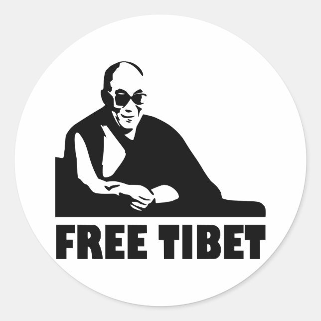 Free Tibet Classic Round Sticker (Front)