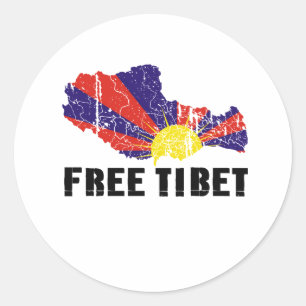 FREE TIBET CLASSIC ROUND STICKER