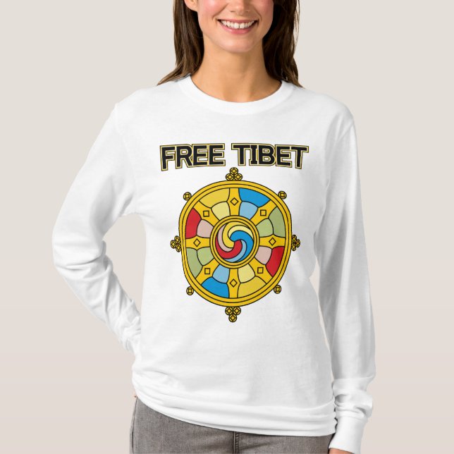 Free Tibet Dharmacakra T-Shirt (Front)
