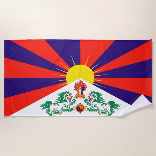 Free Tibet flag Beach Towel