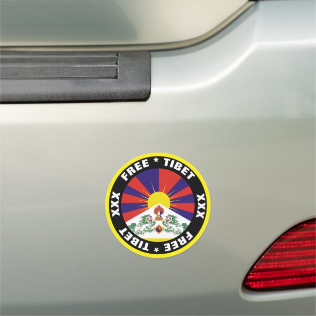 Free Tibet & Flag Car Magnet (In Situ)