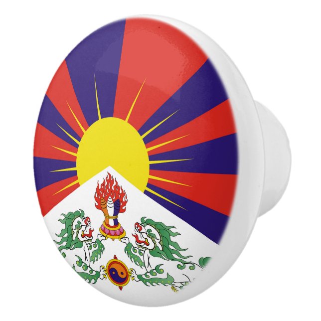 Free Tibet flag  Ceramic Knob (Right)