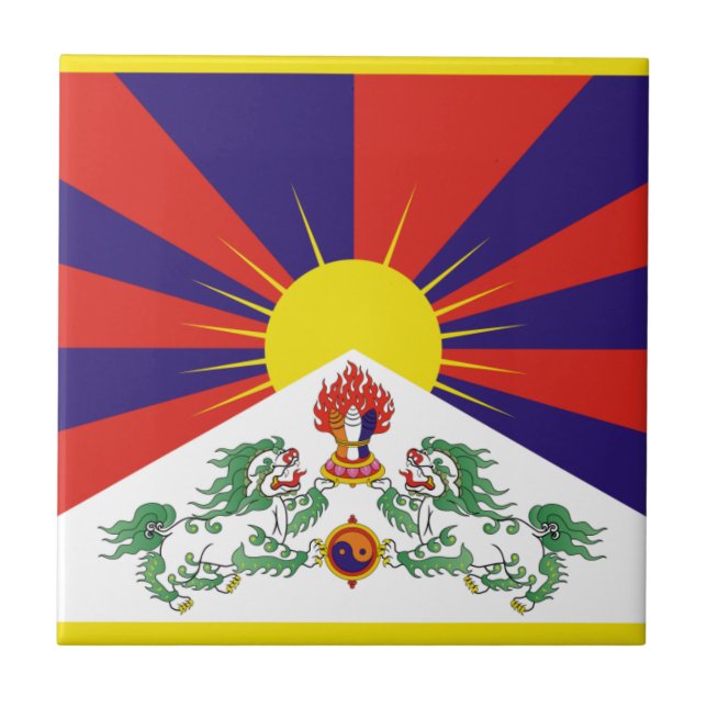 Free Tibet flag Ceramic Tile (Front)