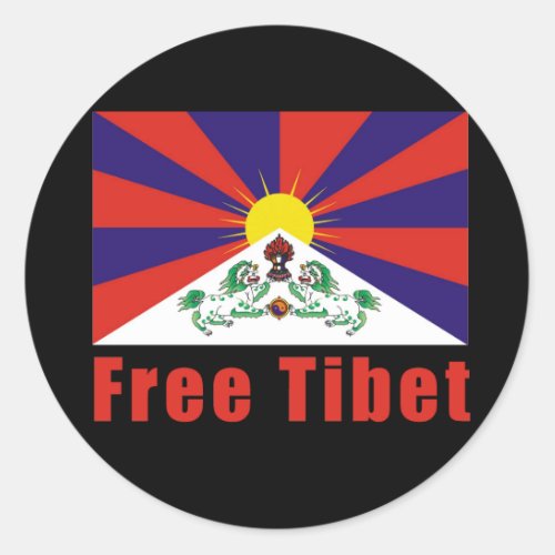 Free Tibet Flag Classic Round Sticker