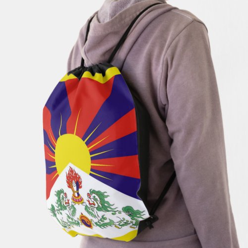 Free Tibet flag Drawstring Bag
