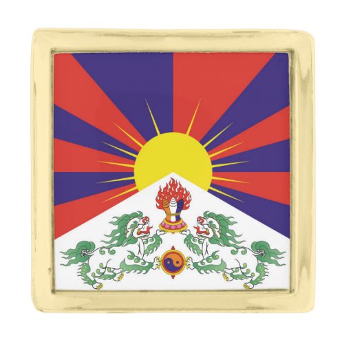 Free Tibet flag Gold Finish Lapel Pin