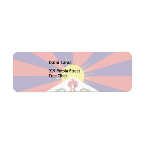 Free Tibet flag Label