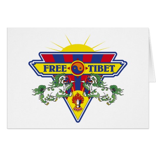 Free Tibet Flag Logo Cards (Front Horizontal)
