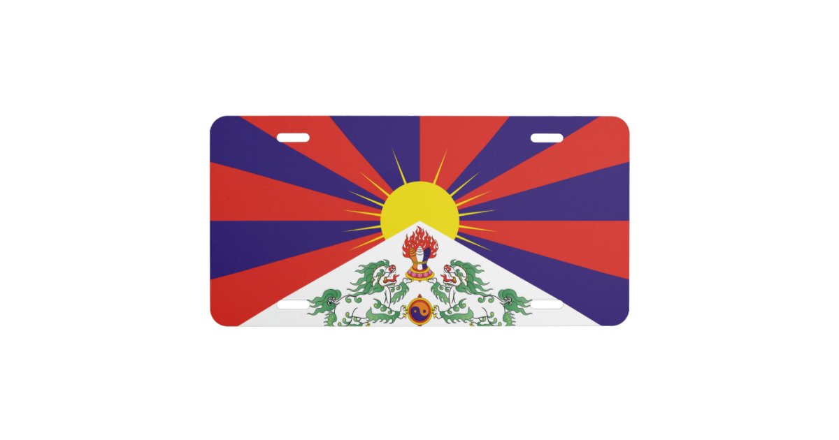 Free Tibet flag Postcard License Plate Zazzle