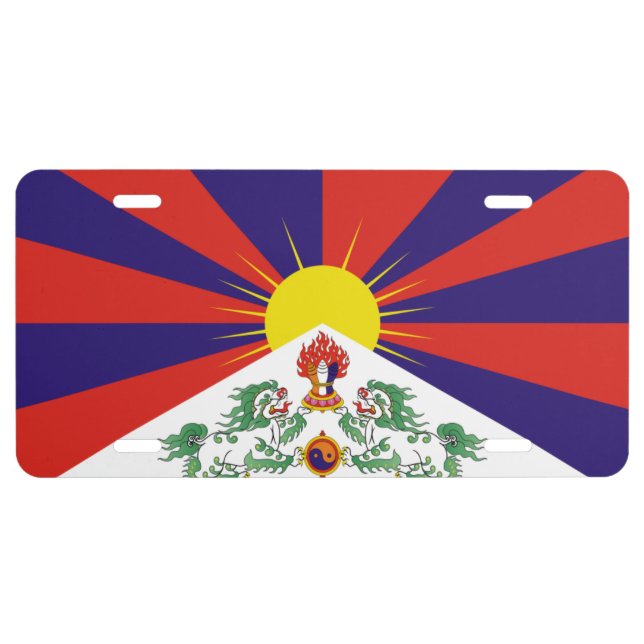 Free Tibet flag Postcard License Plate (Front)