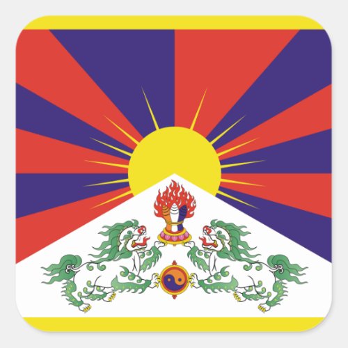 Free Tibet flag Square Sticker