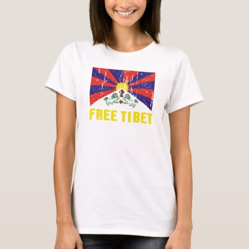 Free Tibet Flag T_shirt