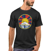 Free Tibet Round Grunge