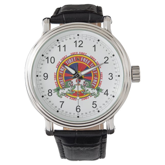 Free Tibet Round Logo Watch (Front)