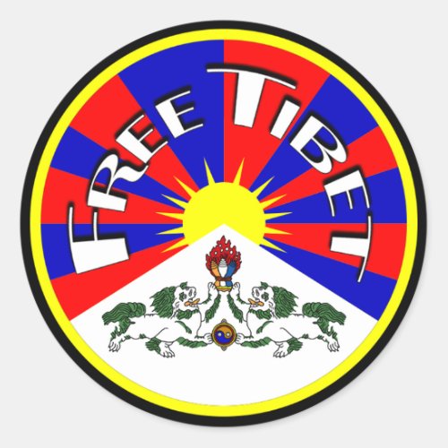 Free Tibet Round Stickers