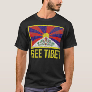 Free Tibet Tibetan Flag Emblem Restore The Dalai L T-Shirt
