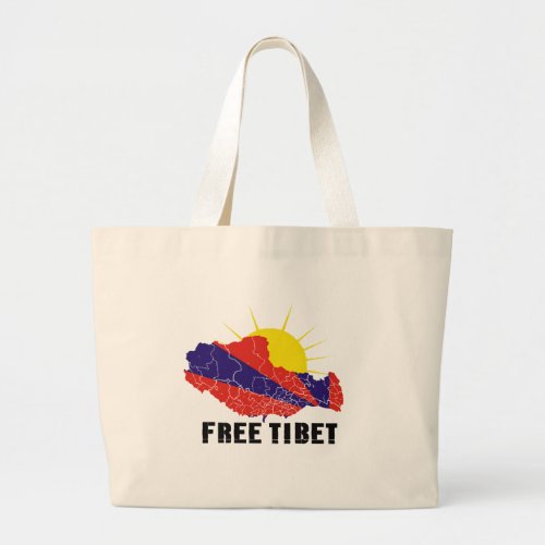 FREE TIBET  TIBETAN FREEDOM LARGE TOTE BAG