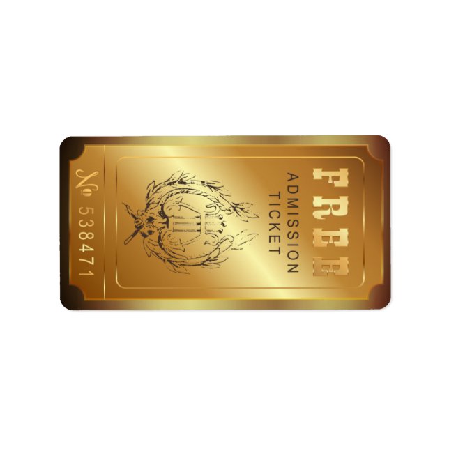 Free Ticket Admit One Birthday Party Vintage Label (Front)