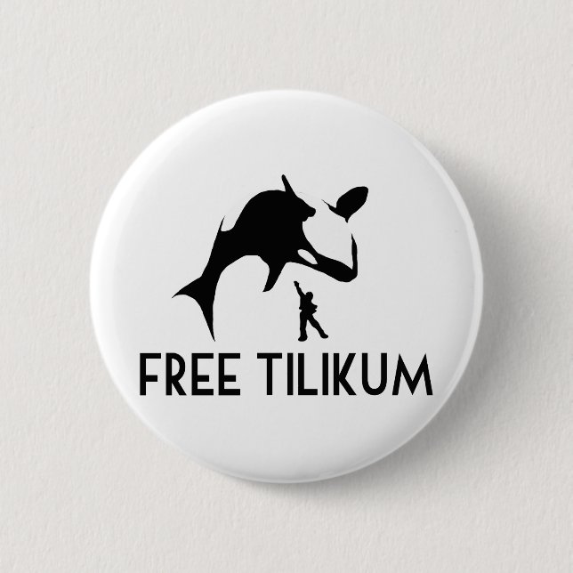 Free Tilikum Save the Orca Killer Whale Button (Front)