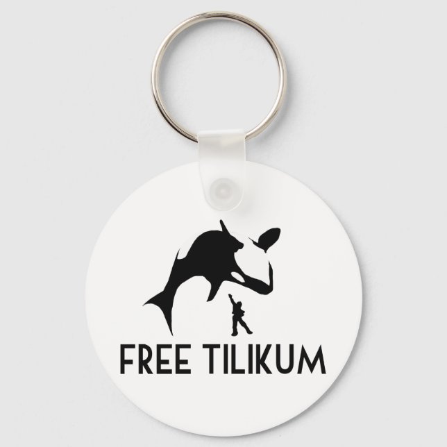 Free Tilikum Save the Orca Killer Whale Keychain (Front)