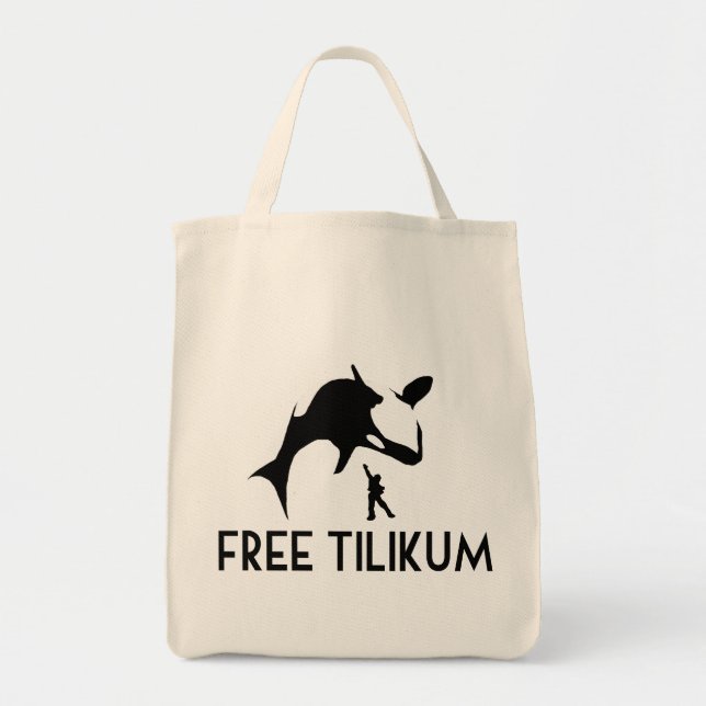 Free Tilikum Save the Orca Killer Whale Tote Bag (Front)