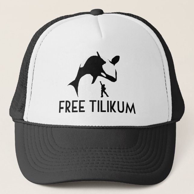 Free Tilikum Save the Orca Killer Whale Trucker Hat (Front)