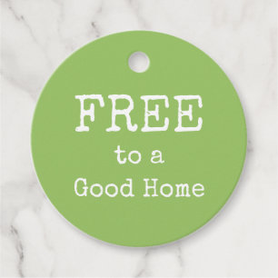 FREE to a Good Home Simple Text Favor Tags