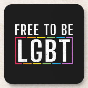 Free to be LGBT Bisexual Lesbian Gay Pride Beverage Coaster