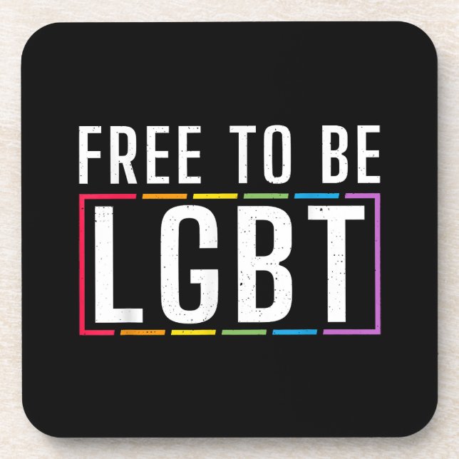 Free to be LGBT Bisexual Lesbian Gay Pride Beverage Coaster (Front)