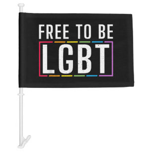 Free to be LGBT Bisexual Lesbian Gay Pride Car Flag