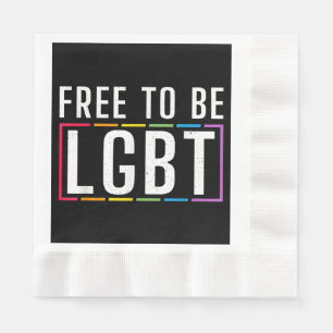 Free to be LGBT Bisexual Lesbian Gay Pride Napkins