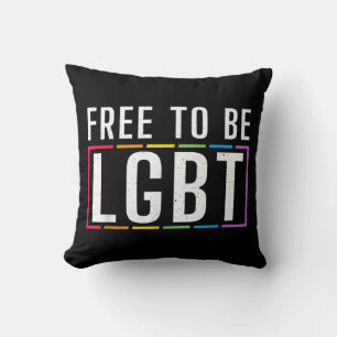 Free to be LGBT Bisexual Lesbian Gay Pride Throw Pillow