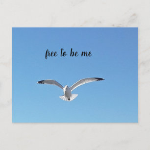 free to be me bird in flight postcard