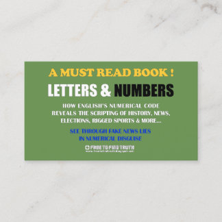 Free To Find Truth / Letters & Numbers (promotion) Business Card