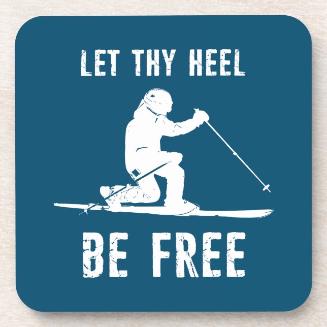 Free to Telemark Ski Beverage Coaster (Front)
