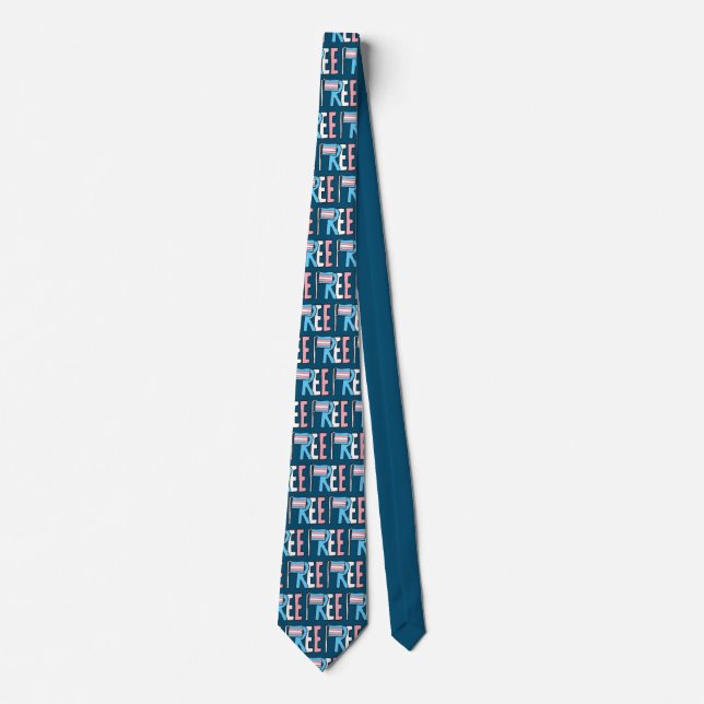 Free Trans Rights Flag Neck Tie (Front)