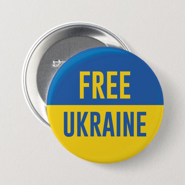Free Ukraine Button (Front & Back)