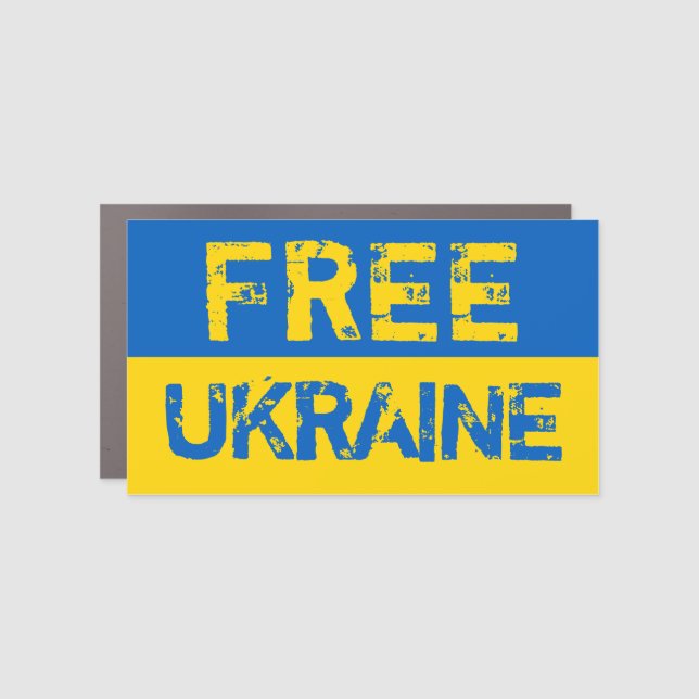 Free Ukraine Car Magnet (Front)