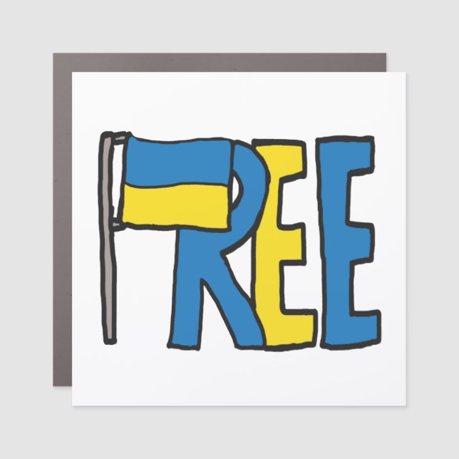 Free Ukraine Car Magnet (Front)