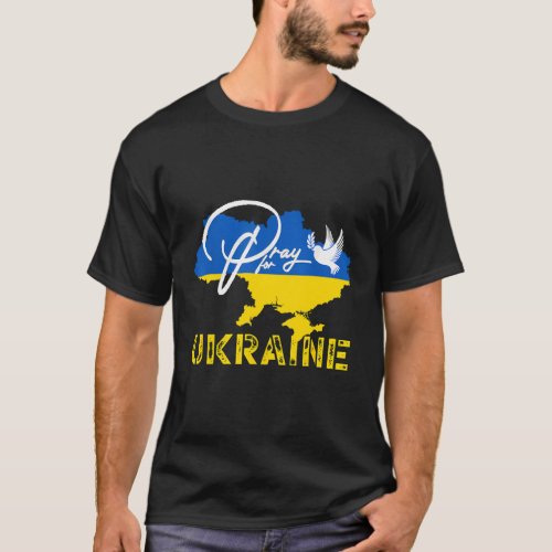 Free Ukraine I Stand With Ukraine Flag Pray For Uk T_Shirt