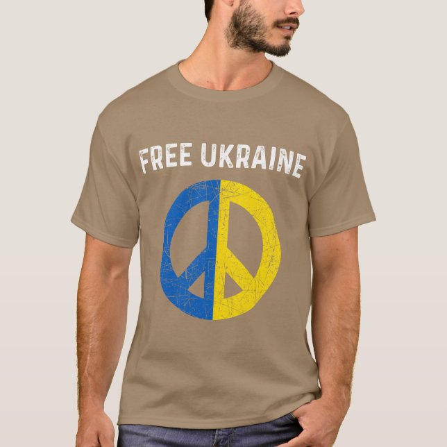 Free Ukraine I Stand With Ukraine Support Ukraine  T-Shirt (Front)