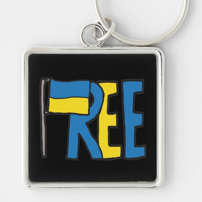 Free Ukraine Keychain (Front)