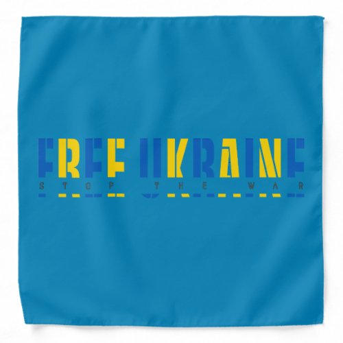 Free Ukraine on Blue Background Bandana