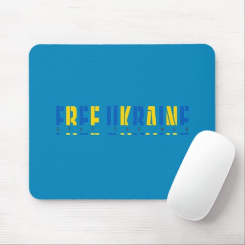 Free Ukraine on Blue Background Mouse Pad