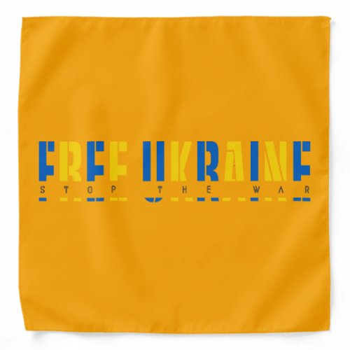 Free Ukraine on Yellow Background Bandana