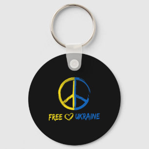 Free Ukraine Peace Sign For Women Men Ukrainian Fl Keychain