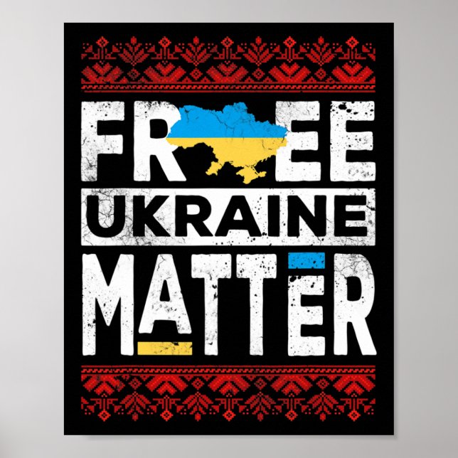 Free Ukraine Problem Ukrainian Shirt Ukraine Flag  Poster (Front)